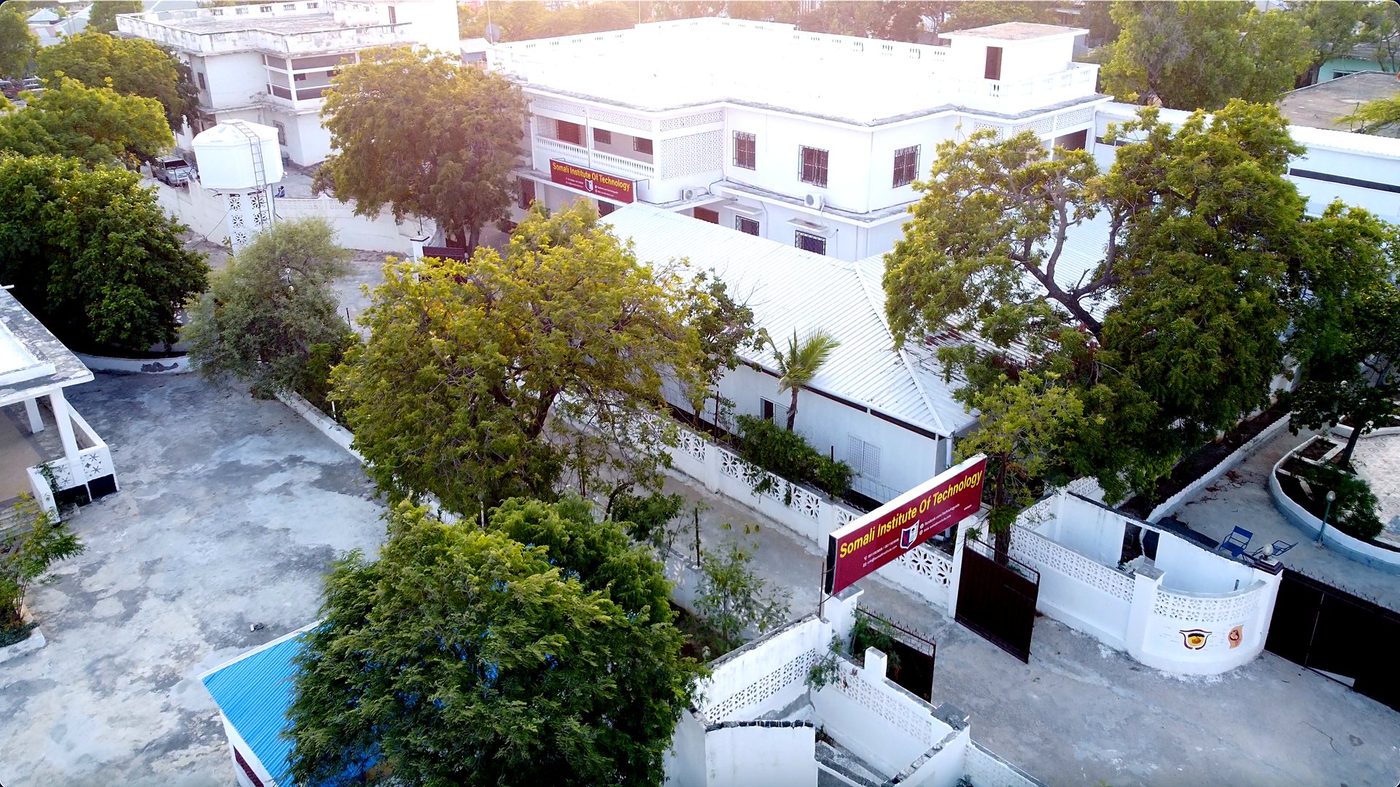 Aerial view of the Somali Institute of Technology campus in Mogadishu